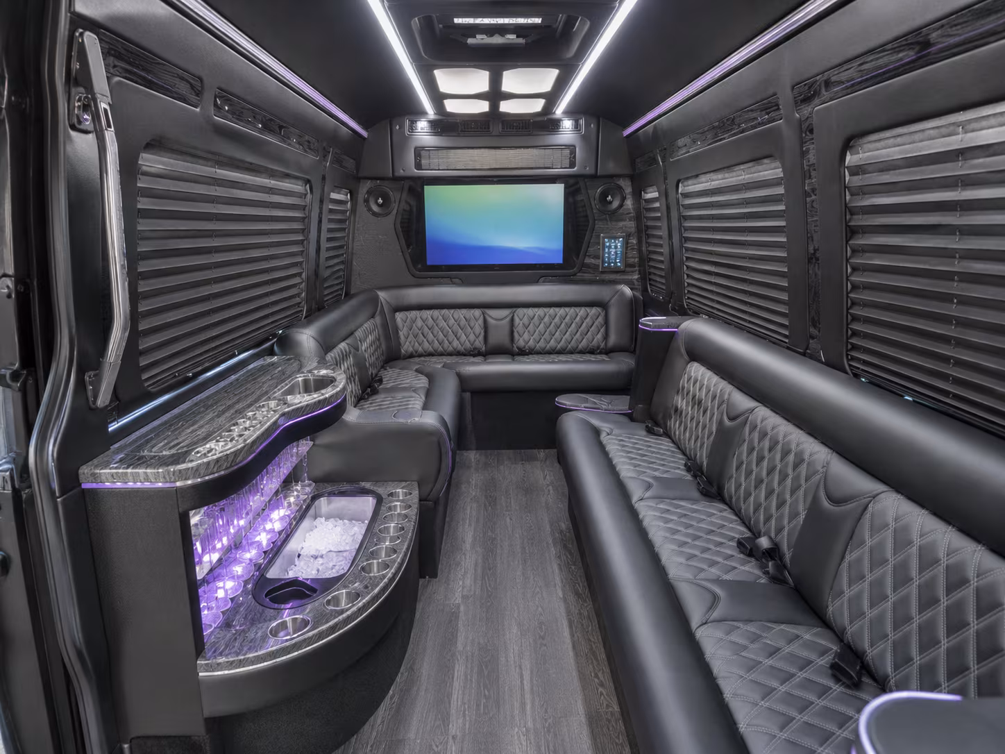 napa 30 passenger party bus inside