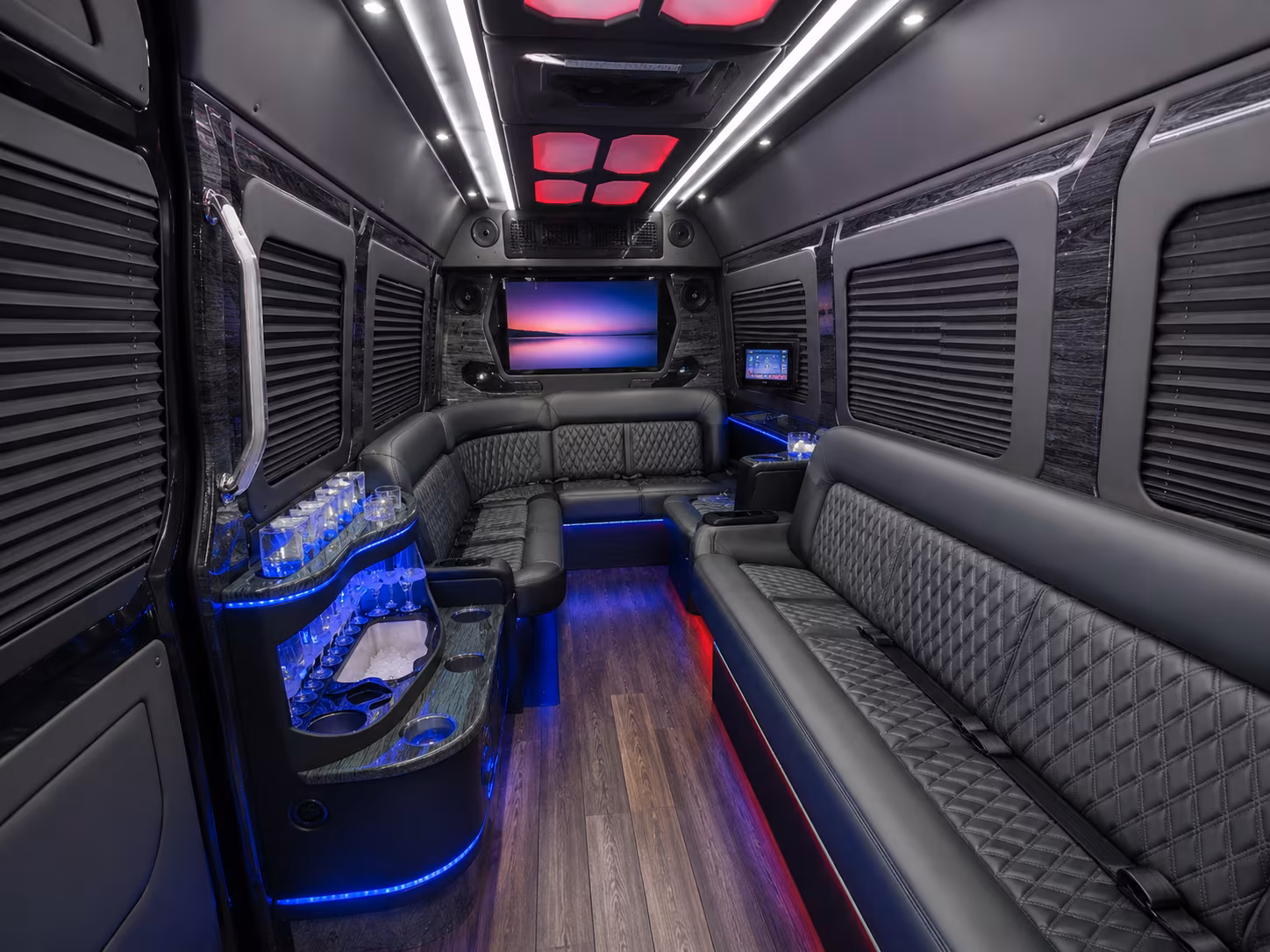 napa 50 passenger party bus inside