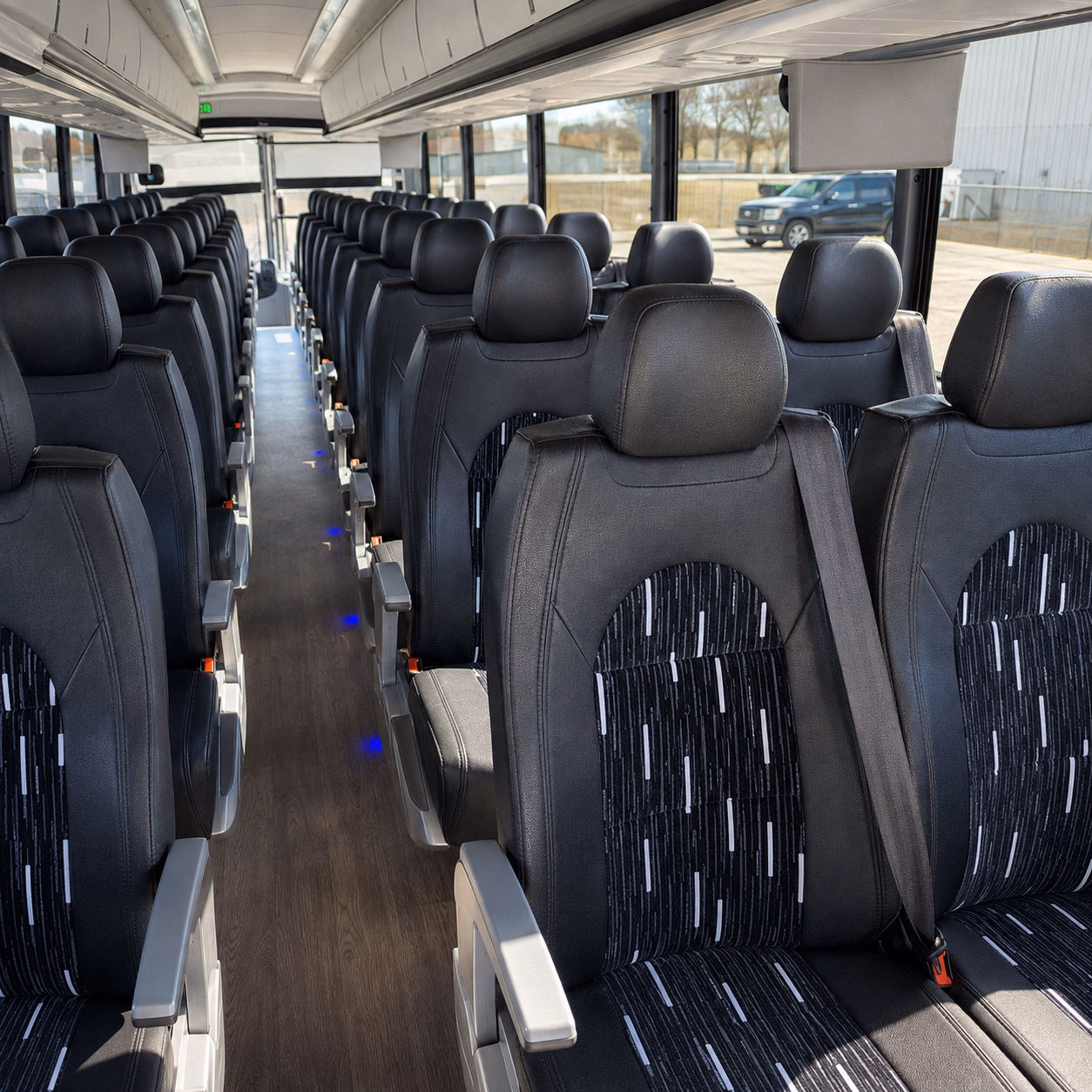napa charter bus rental interior